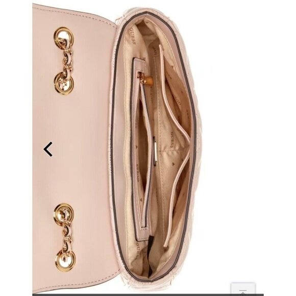 GUESS Marieke faux-leather flap convertible shoulder crossbody bag - Light Pink - Picture 3 of 10